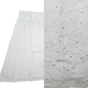 Eileen Fisher Petite Light Blue Linen A Line Knee Length Skirt Textured 2P‎ 4P